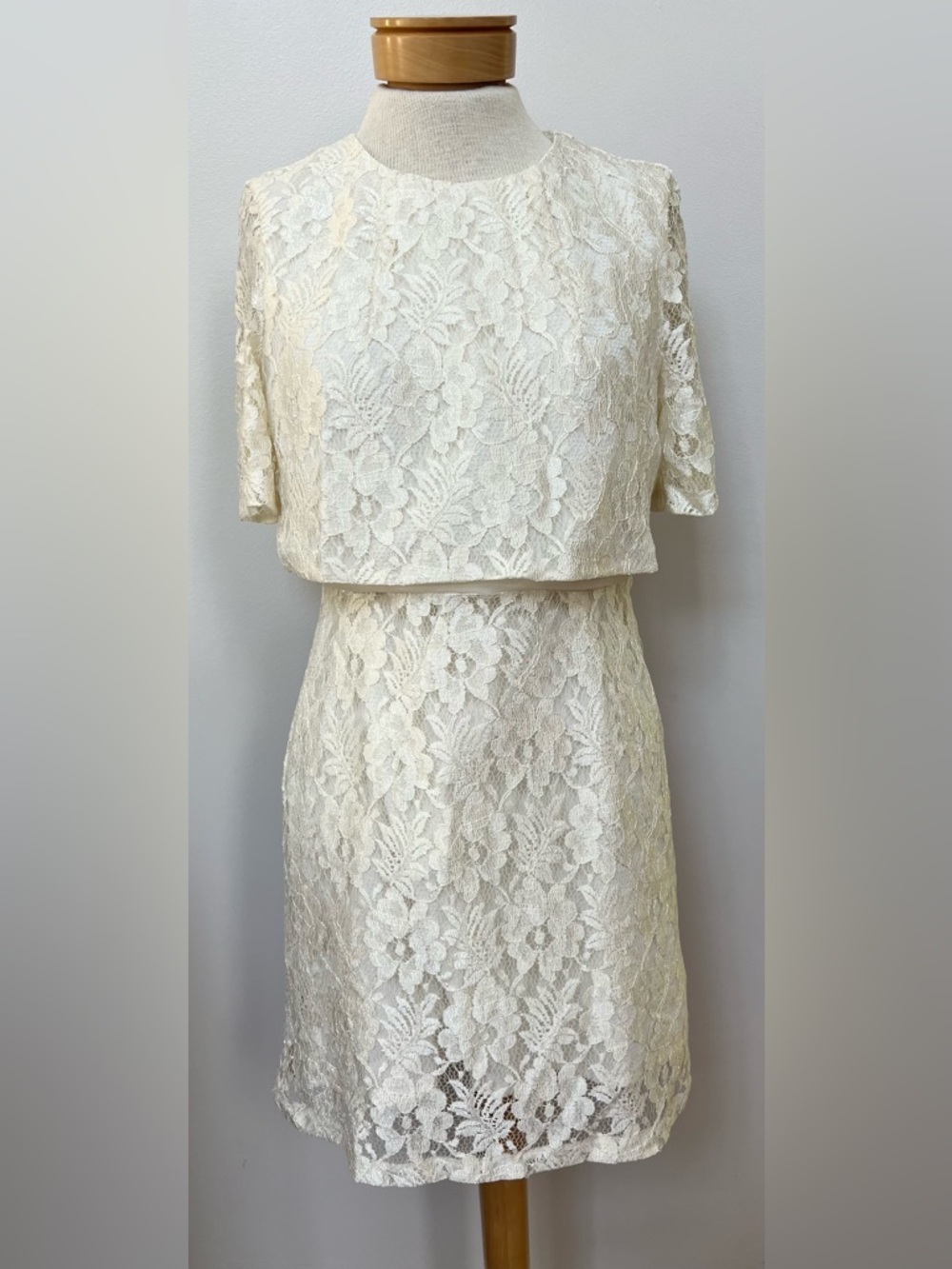 Topshop Lace Mini Dress Cream Overlay Bridal Engagement Rehearsal